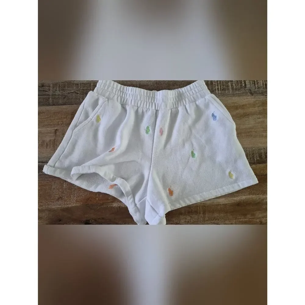 Polo Ralph Lauren Girls Shorts Bundle Size 8-10  Blue White 2pc Set.
